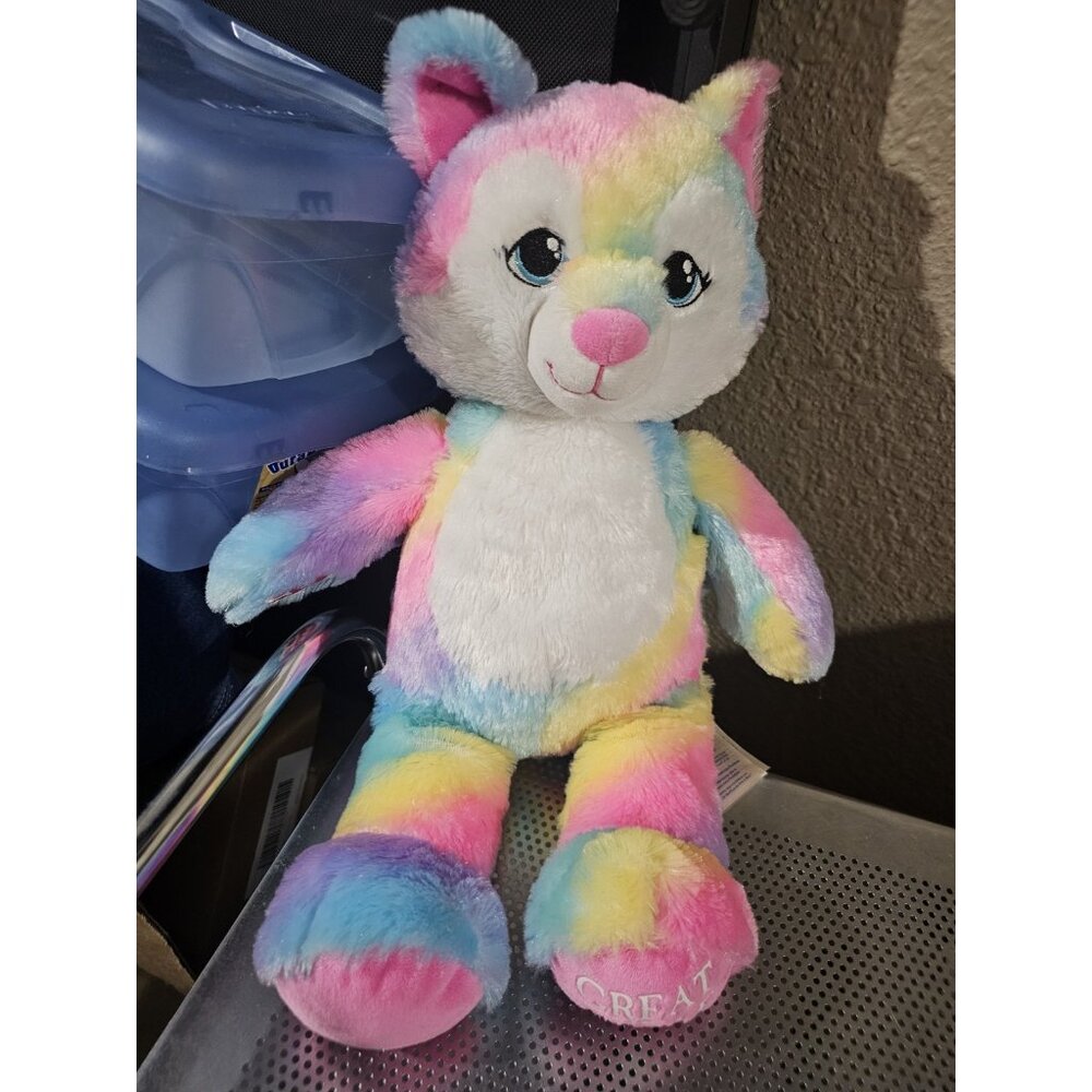 Build A Bear Great Wolf Lodge EXCLUSIVE Rainbow Wolf Plush Limited Edition 17”